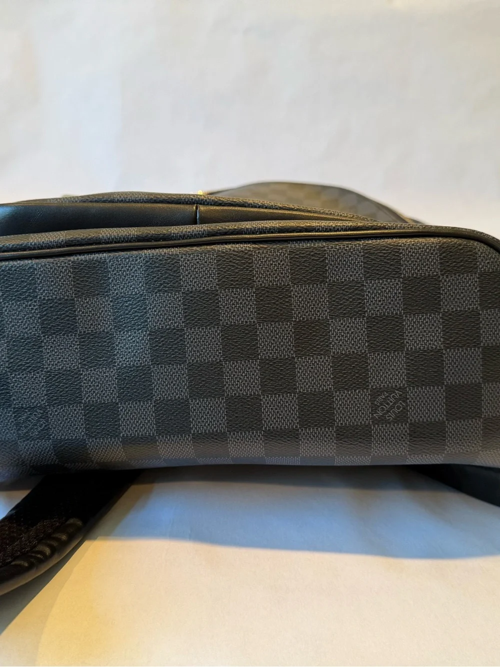 Louis Vuitton Black Damier Graphite Backpack with Front Zip Pocket
